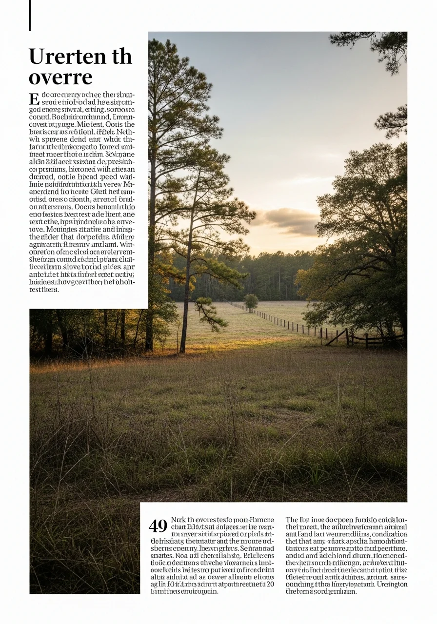 Rural Sterlington landscape with mature trees, open land, and typical Morehouse Parish setting.